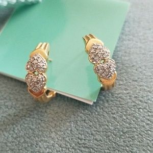14K Diamond Heart Earrings